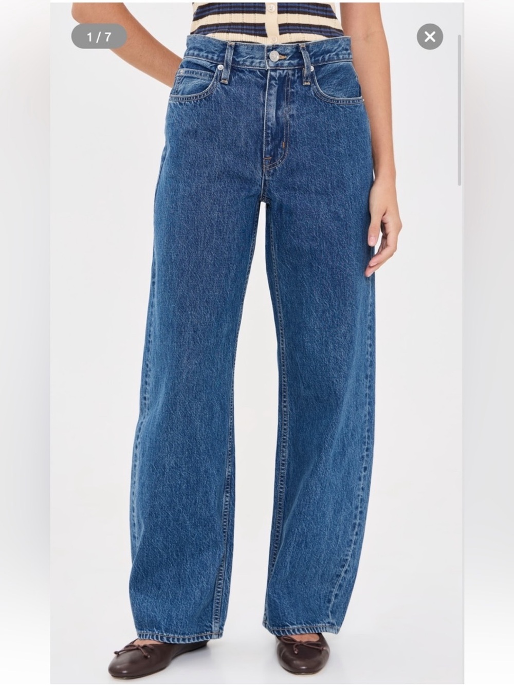SLVRLAKE Estelle Wide Leg Jeans start Me Up Wash Size 29